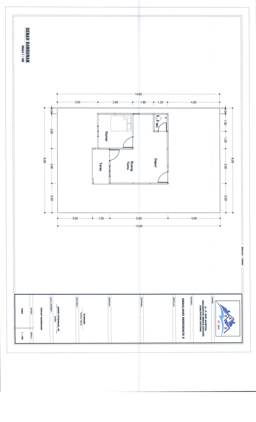 foto denah rumah tipe 36 perumahan GEMILANG RESIDENCE 2
