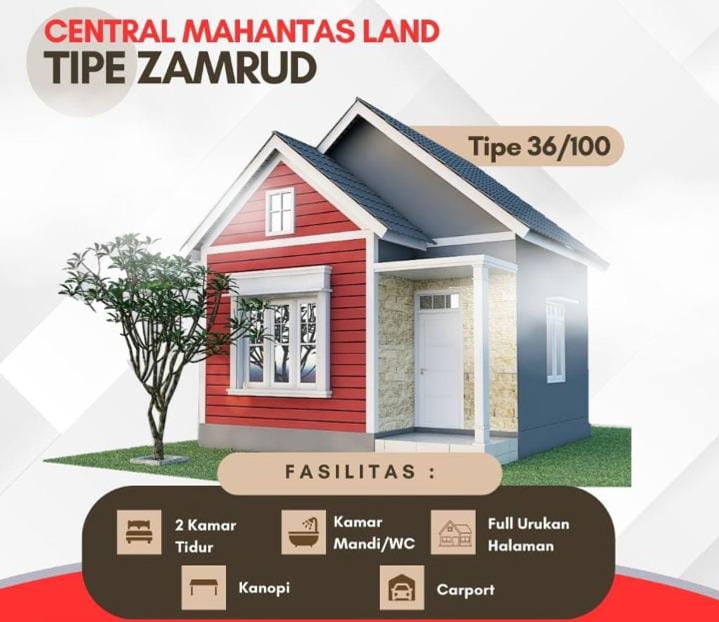 foto tampak rumah tipe Zamrud perumahan Centra Mahantas Land CGM