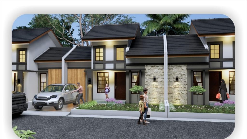foto tampak rumah tipe 45 perumahan ADAM PARKLAND