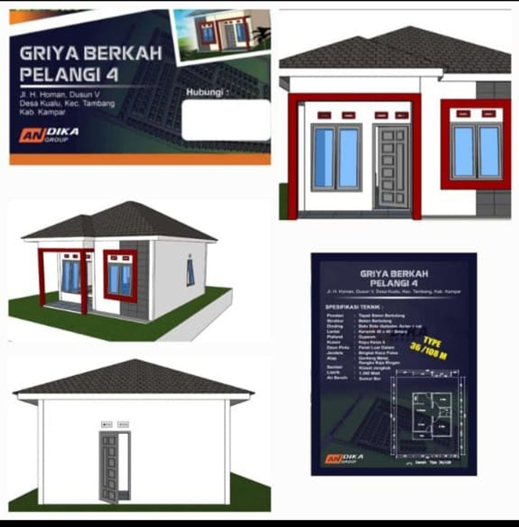 foto denah rumah tipe Rumah Siap Huni (RSH) Subsidi perumahan Griya Berkah Pelangi 4