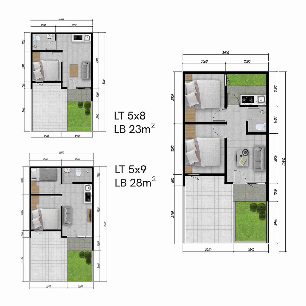 foto denah rumah tipe RUMAH 5X10 LT1 perumahan PARK SUNRISE