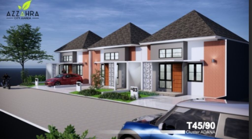 foto tampak rumah tipe 45 perumahan Azzahra City Juanda