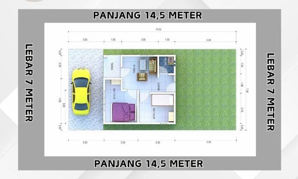 foto denah rumah tipe Zamrud perumahan Centra Mahantas Land CGM