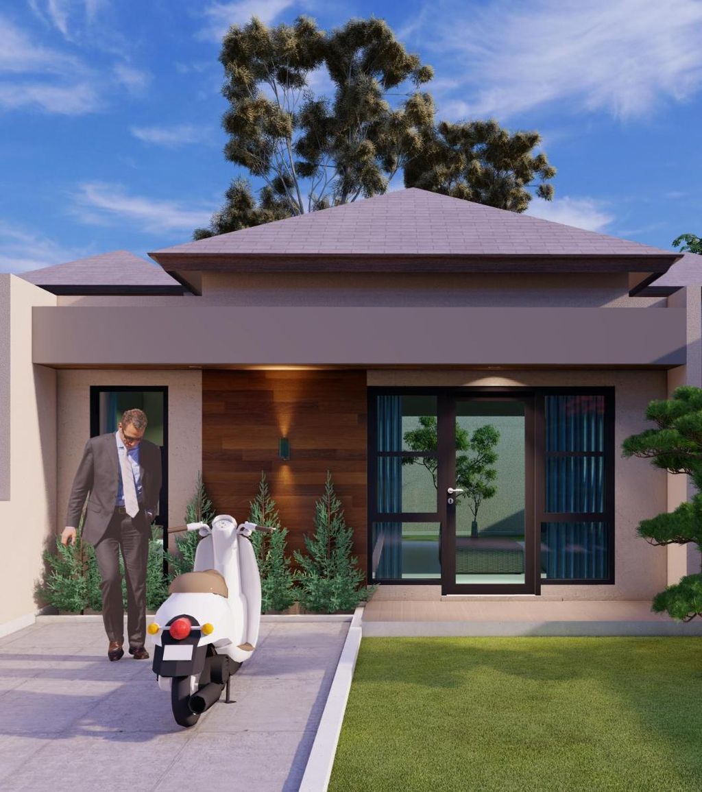 foto tampak rumah tipe Edelweis perumahan ROYAL HILL RESIDENCE