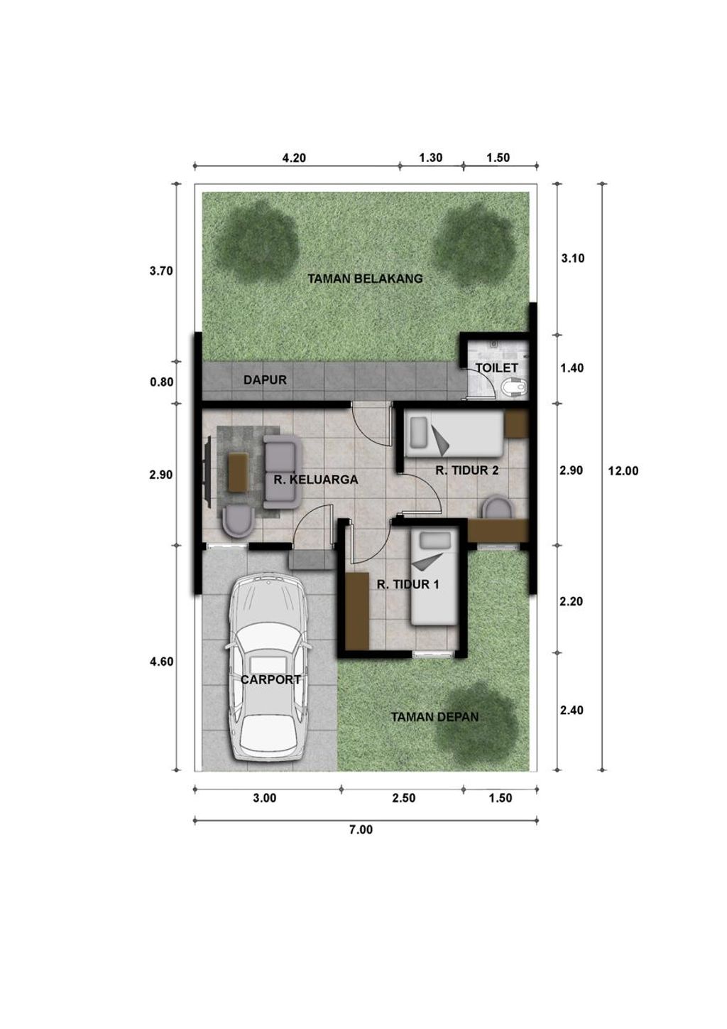 foto denah rumah tipe 30 perumahan GARDENIA RAYA 6