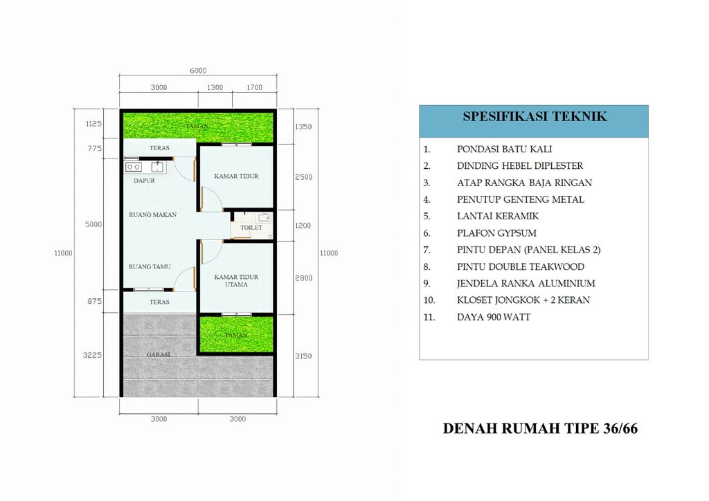 foto denah rumah tipe 36 perumahan Perumahan Bukit Asri Residence