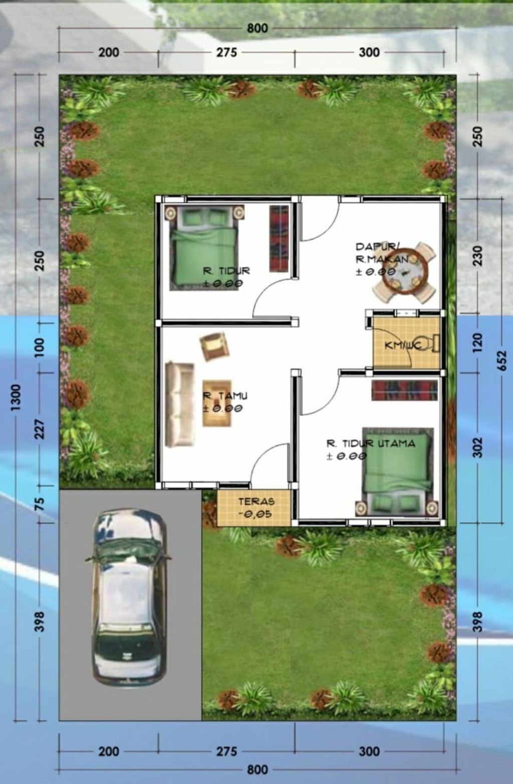 foto denah rumah tipe 36 M2 HARGA BARU perumahan RAFA RESIDENCE