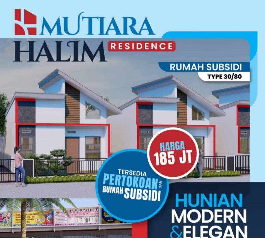 foto tampak rumah tipe SUBSIDI perumahan MUTIARA HALIM RESIDENCE