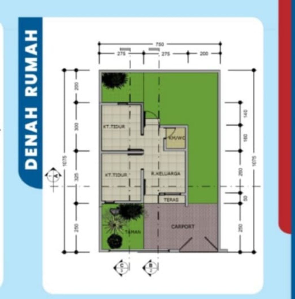 foto denah rumah tipe SUBSIDI perumahan MUTIARA HALIM RESIDENCE
