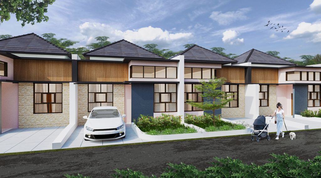 foto tampak rumah tipe NEW PANIAN BLOK I perumahan BUNGURSARI LAKE VIEW