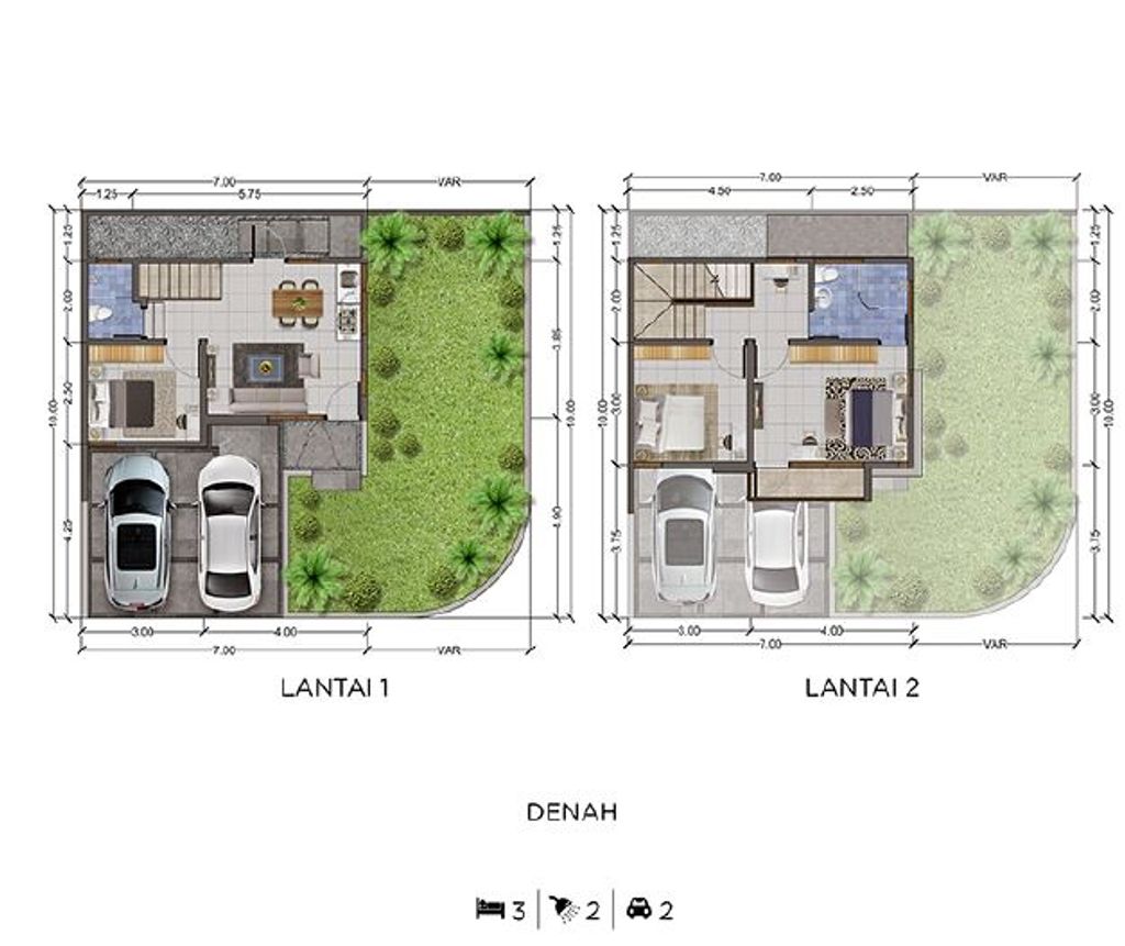 foto denah rumah tipe ELORA 65/SUDUT perumahan CLUSTER DANISHA ELORA JIVA