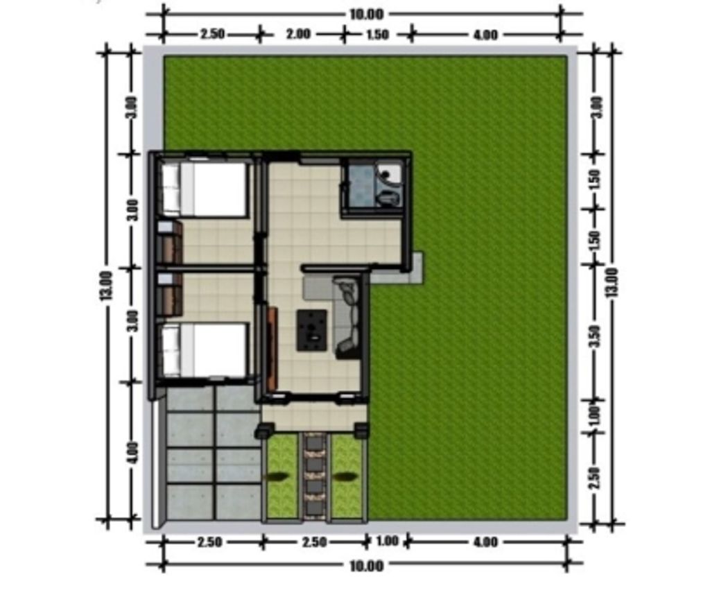 foto denah rumah tipe 36 Bersubsidi "Merdeka" perumahan BALAI PANGERAN RESIDENCE BALANGAN TAHAP 3