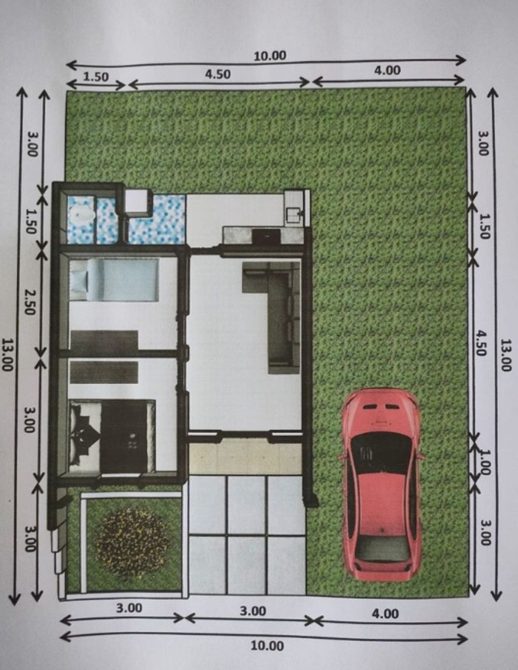 foto denah rumah tipe 36 Bersubsidi "Scandinavia" perumahan BALAI PANGERAN RESIDENCE BALANGAN TAHAP 3