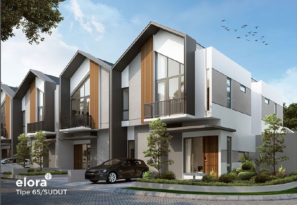 foto tampak rumah tipe ELORA 65/SUDUT perumahan CLUSTER DANISHA ELORA JIVA