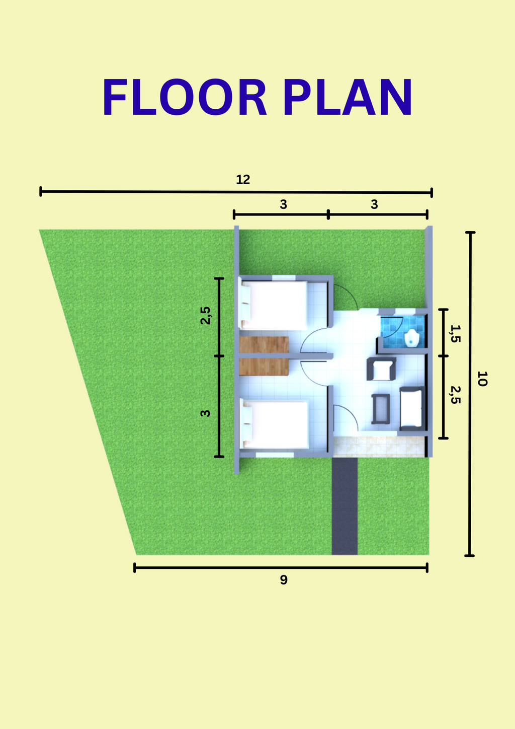 foto denah rumah tipe Rumah Hoek 30/111 perumahan GRAND CILAMAYA RESIDENCE