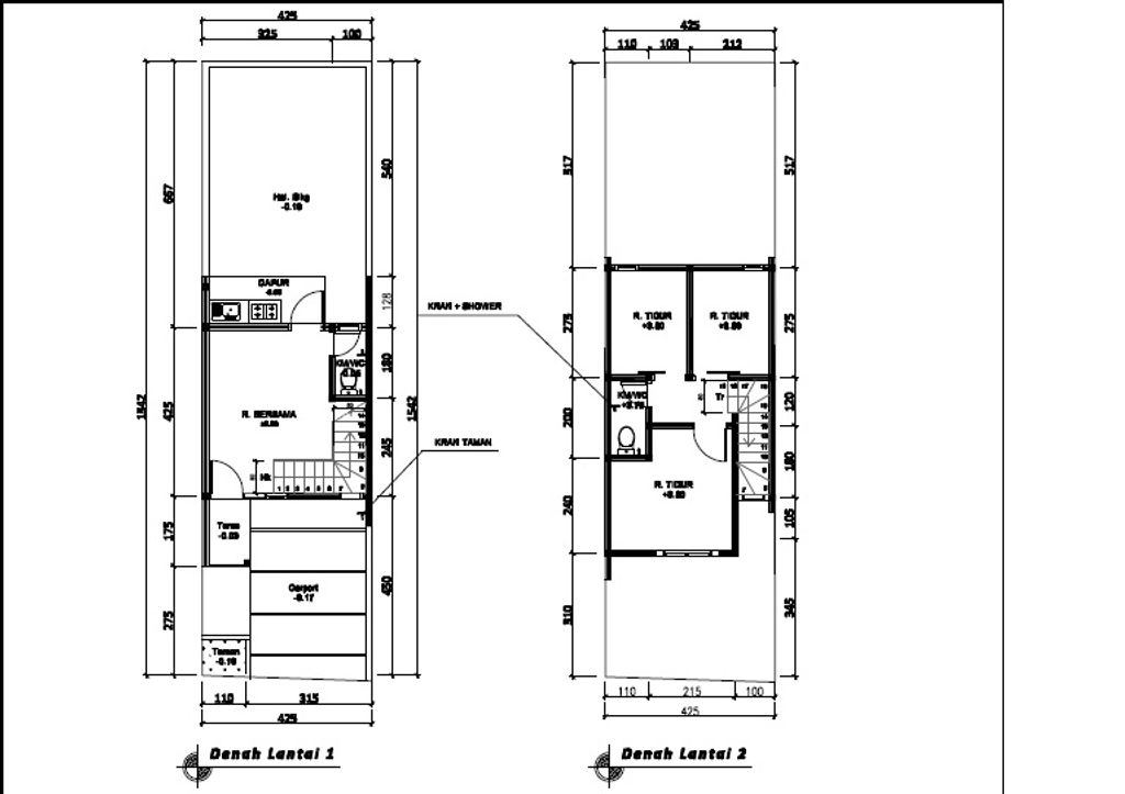 foto denah rumah tipe 50 Compact 3 Kamar HC (560) perumahan Seroja Home Residence 4