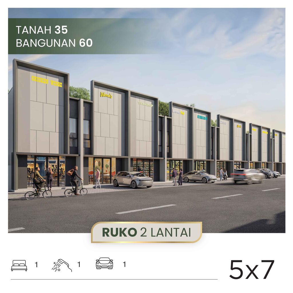 foto tampak rumah tipe RUKO 5X8 perumahan PARK SUNRISE