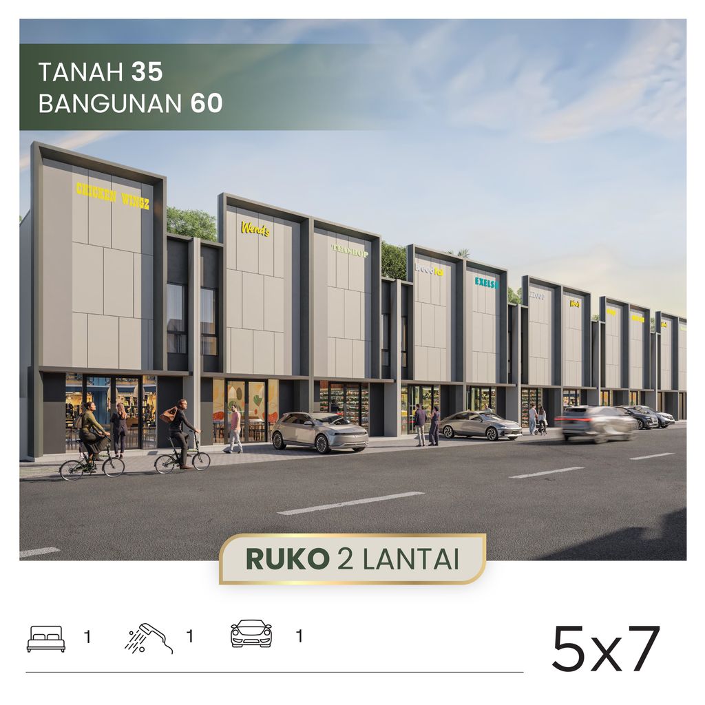 foto tampak rumah tipe RUKO 5,5 X15 perumahan PARK SUNRISE
