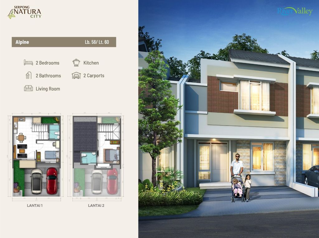 foto denah rumah tipe NRV6-11 perumahan SERPONG NATURA CITY
