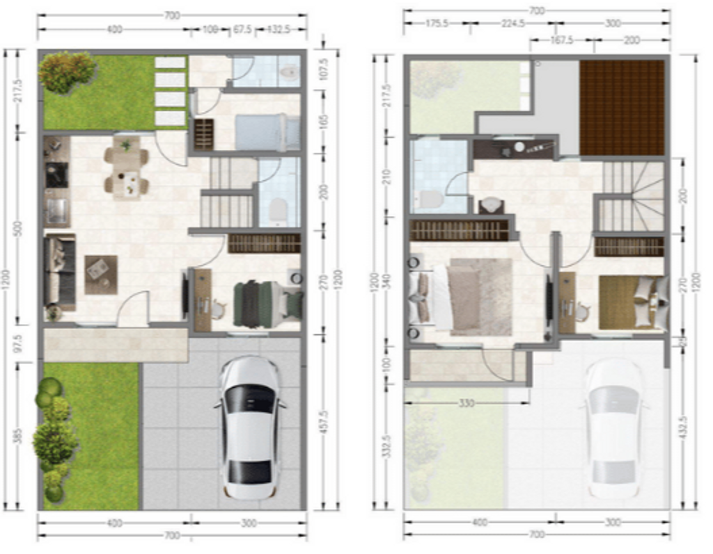 foto denah rumah tipe SKYE perumahan PARADISE SERPONG CITY 2