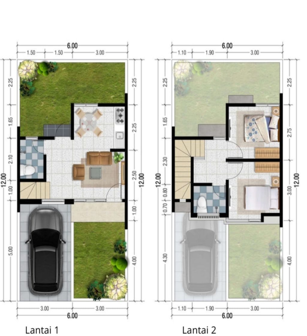 foto denah rumah tipe 54 / 72 perumahan SENTOSA BUDURAN RESIDENCE