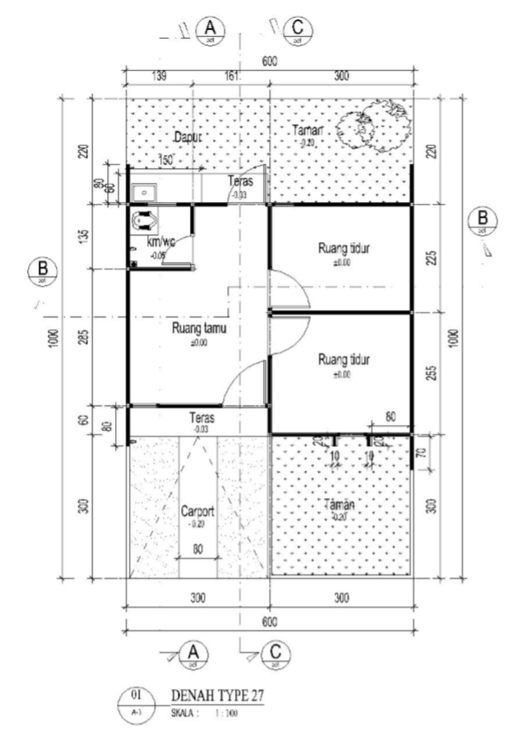 foto denah rumah tipe SUBSIDI perumahan PURI HARMONI METESEH EXTENSION