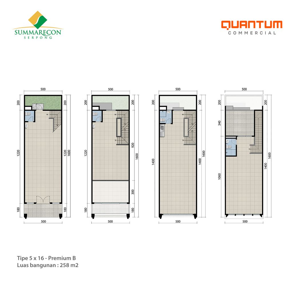 foto denah rumah tipe 5X16 PREMIUM B perumahan RUKO QUANTUM