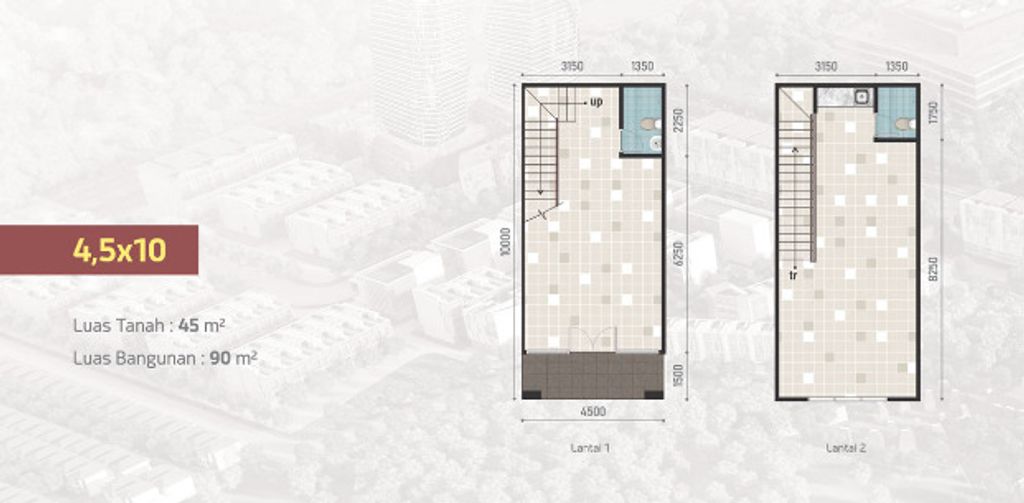 foto denah rumah tipe MADISON GRANDE BLOK L/103 perumahan RUKO MADISON GRANDE