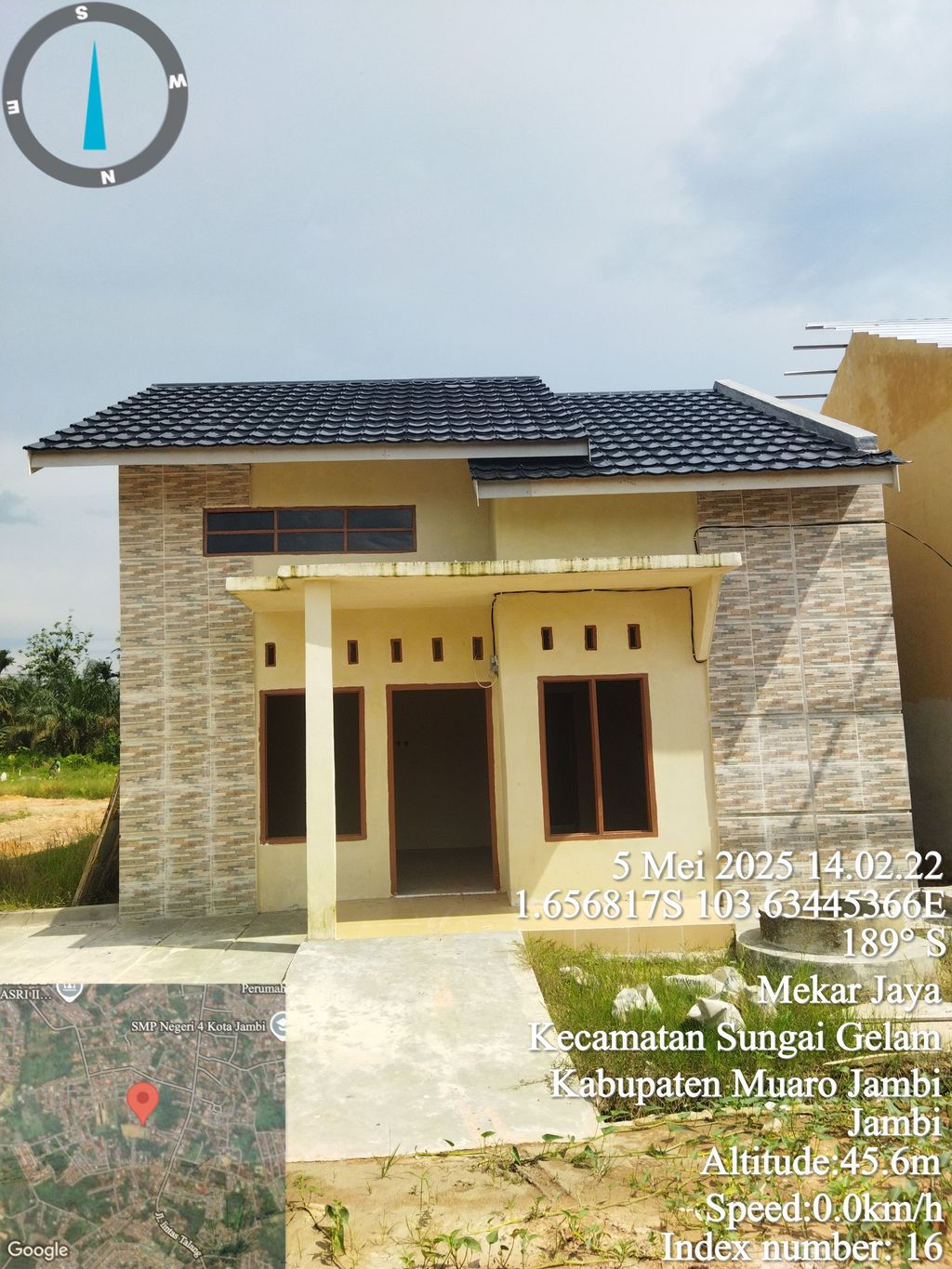foto tampak rumah tipe 36/105 perumahan GRIYA MANDIRI
