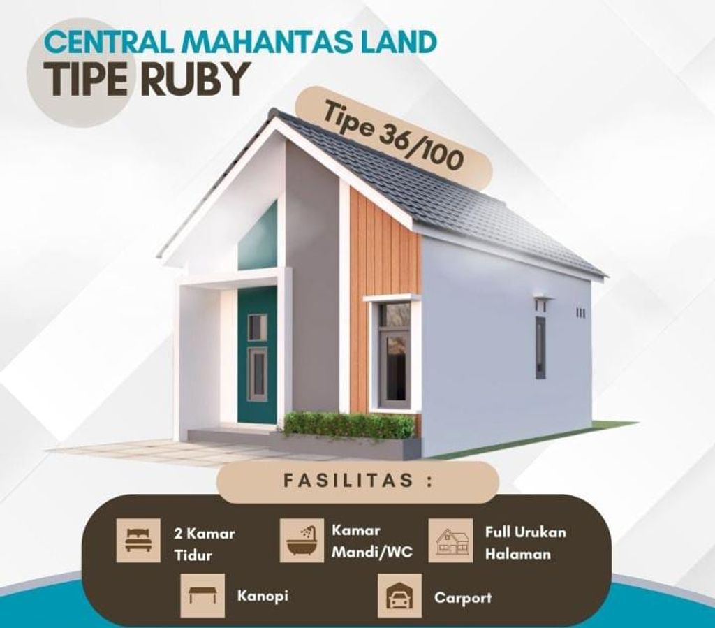 foto tampak rumah tipe Ruby perumahan Centra Mahantas Land Shirka