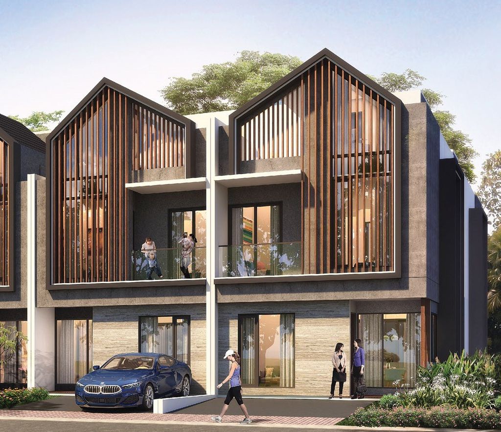 foto tampak rumah tipe MAIKA SUDUT perumahan DISCOVERY ALUVIA III BINTARO JAYA
