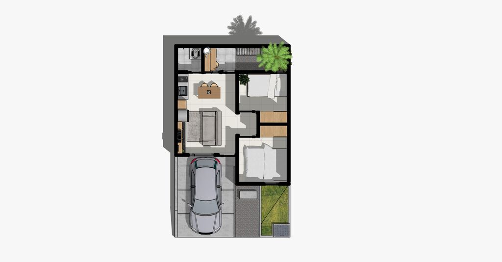 foto denah rumah tipe 34/60 (PMK 2024) perumahan Puri Cahaya Cikelet