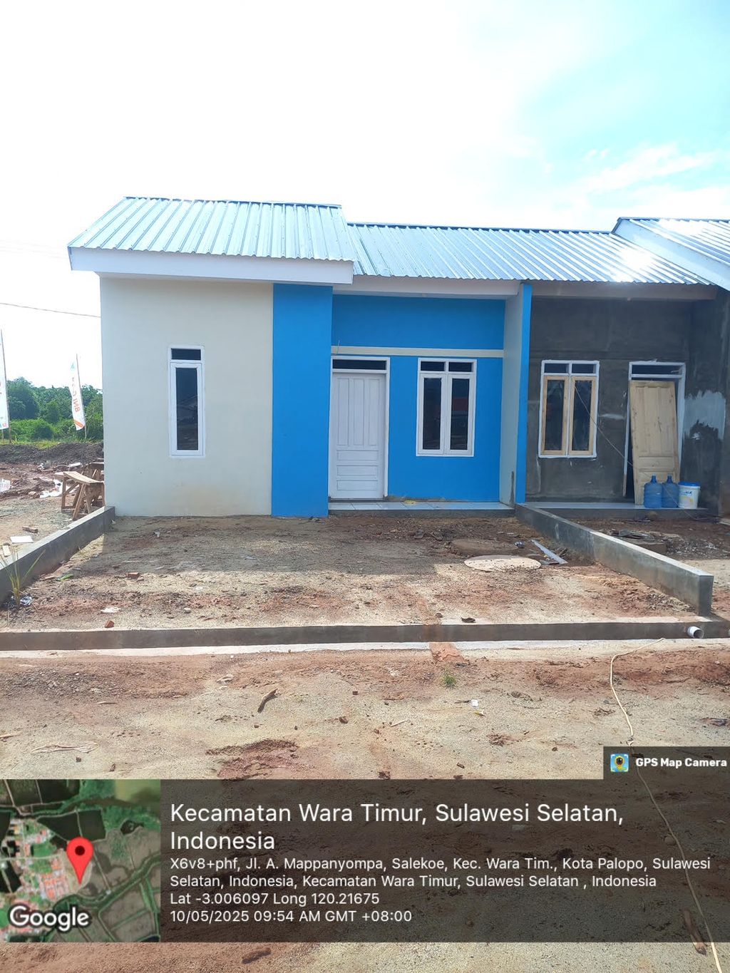 foto tampak rumah tipe 36/72 perumahan BUMI BENTENG MAS PALOPO