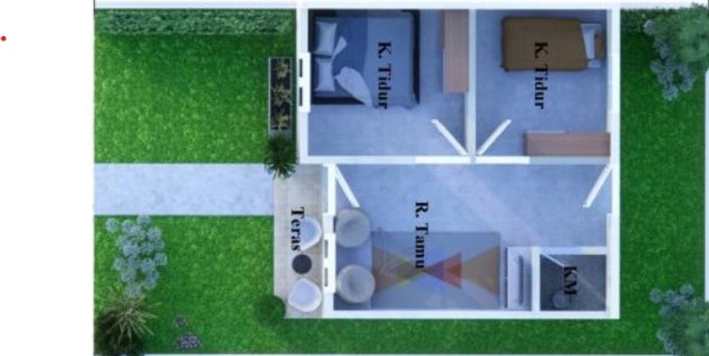 foto denah rumah tipe 36/84 perumahan GRAHA INDAH ASRI