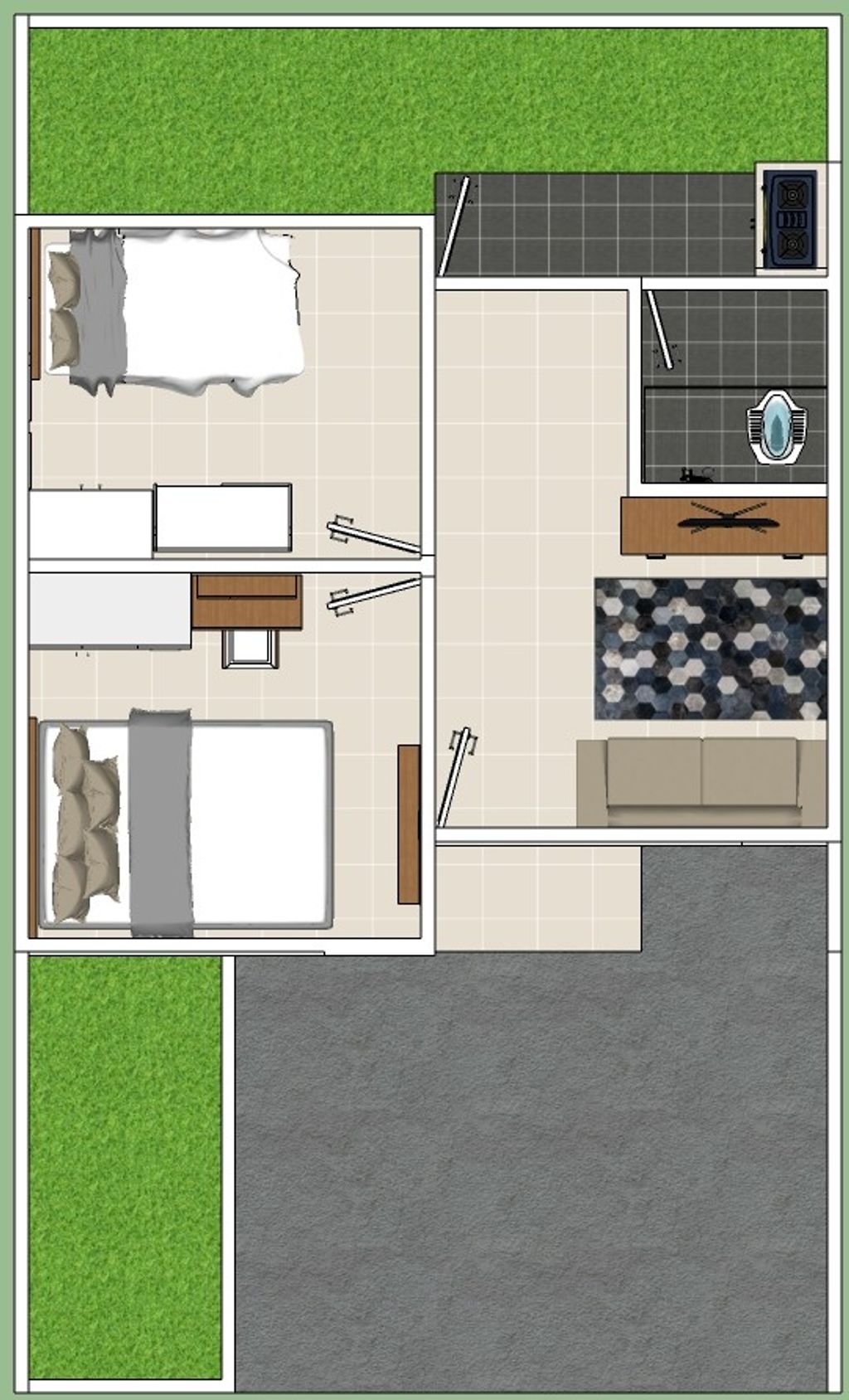 foto denah rumah tipe 27/72 perumahan GREEN SAPPHIRE RESIDENCE