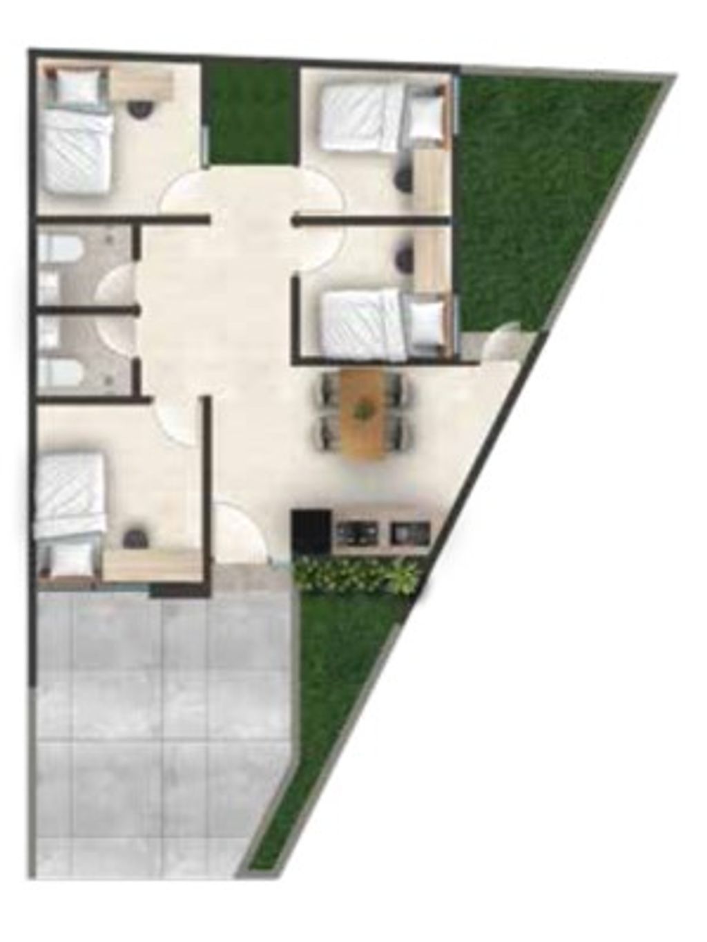 foto denah rumah tipe LYVE 55/90 perumahan The Araya