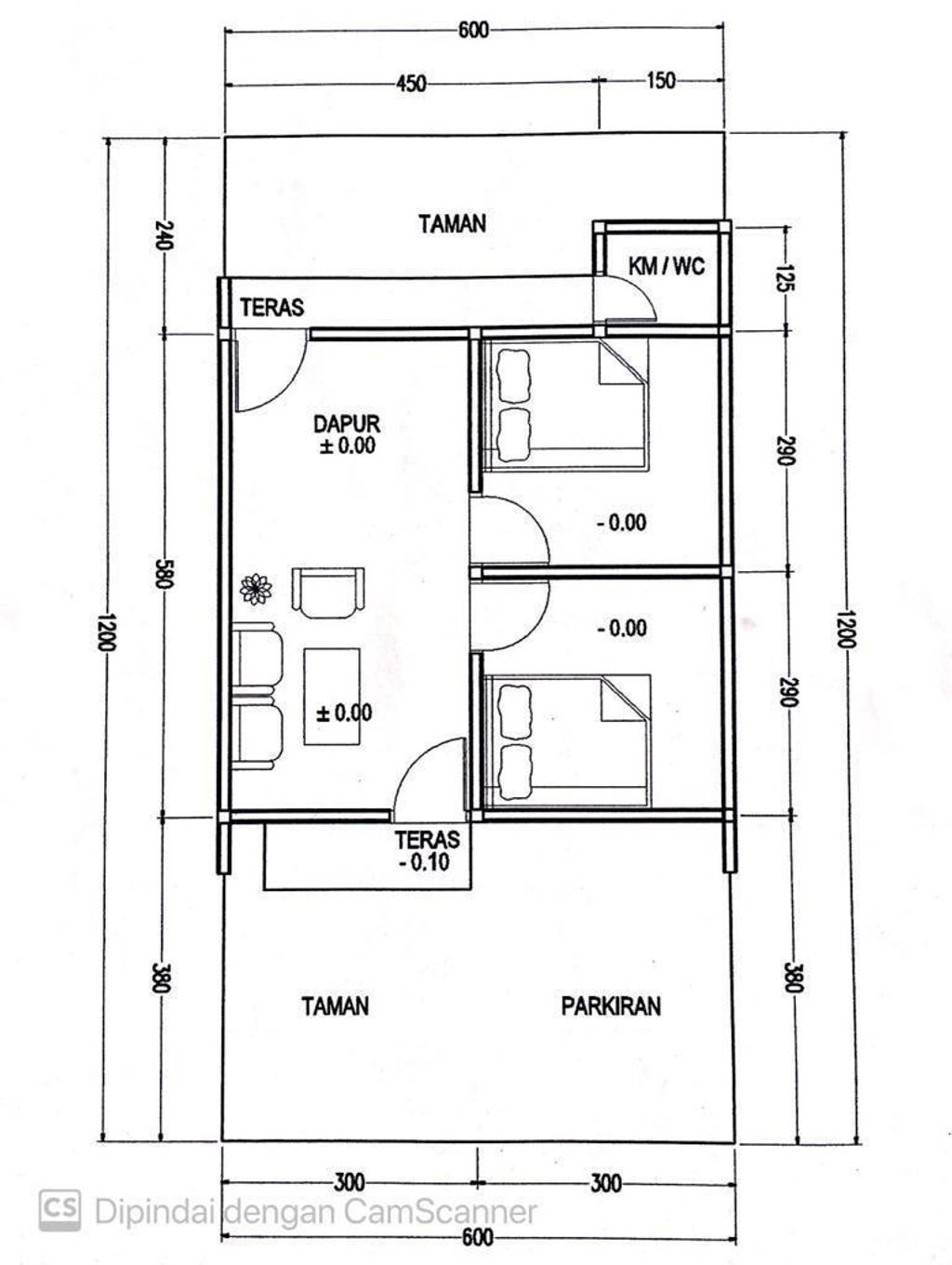 foto denah rumah tipe 36 perumahan Perumahah Griya Cahya Masannang Gowa 3