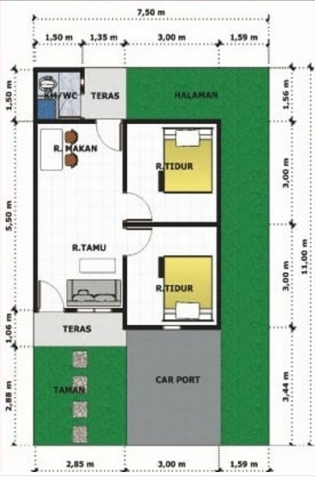foto denah rumah tipe harga baru 240 perumahan HARMONY RESIDENCE