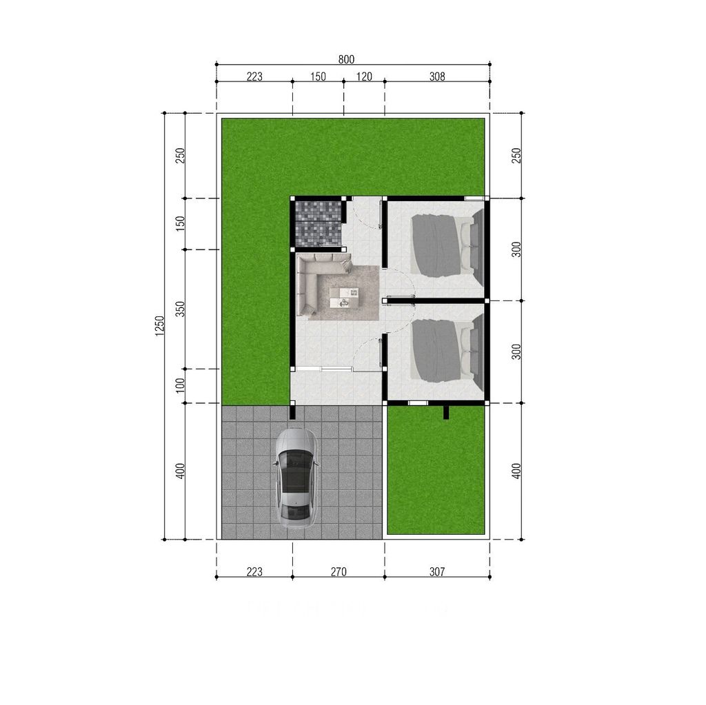 foto denah rumah tipe 32/100 perumahan Graha Permata