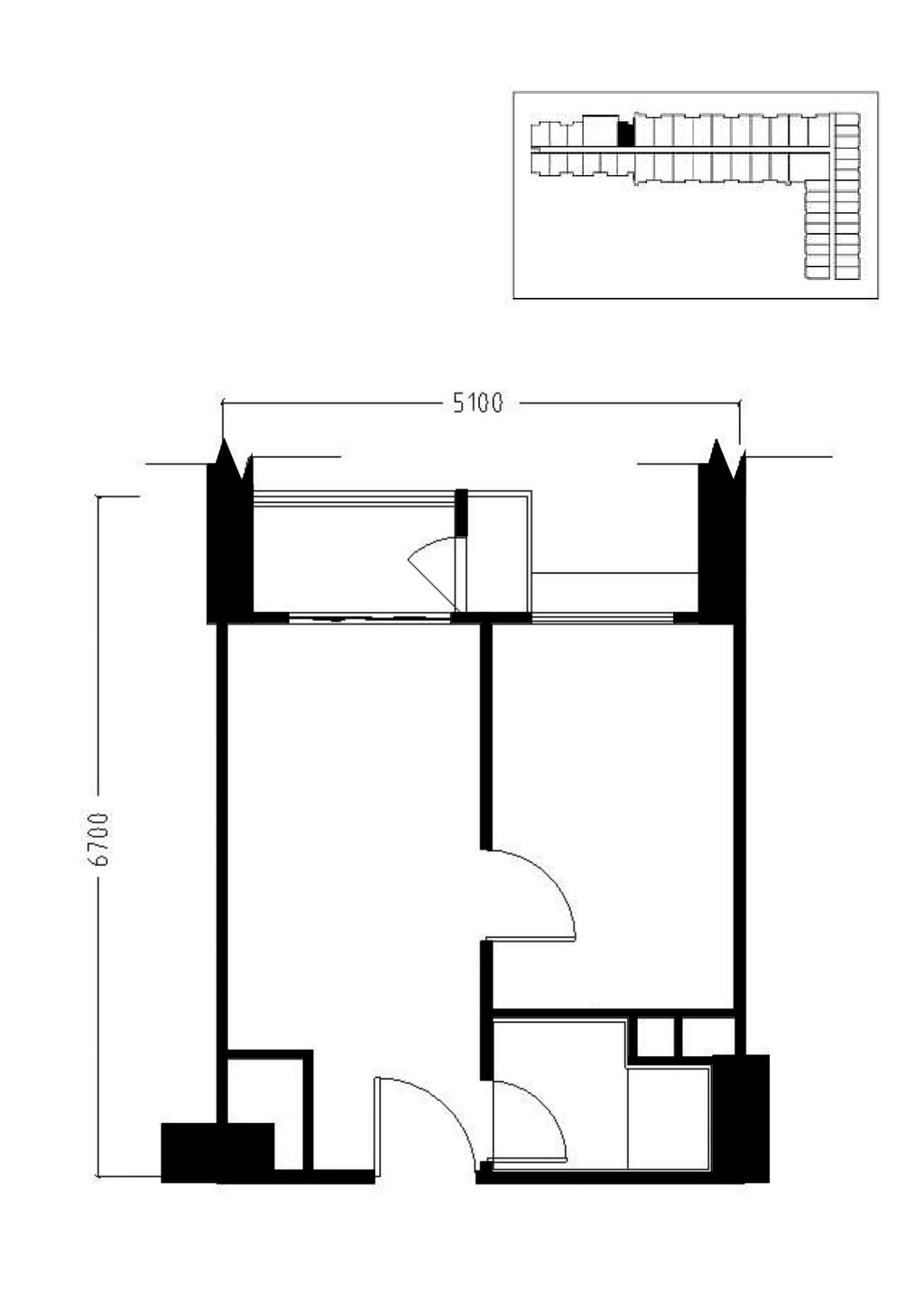 foto denah rumah tipe 1 Bedroom perumahan Apartemen Sky House BSD