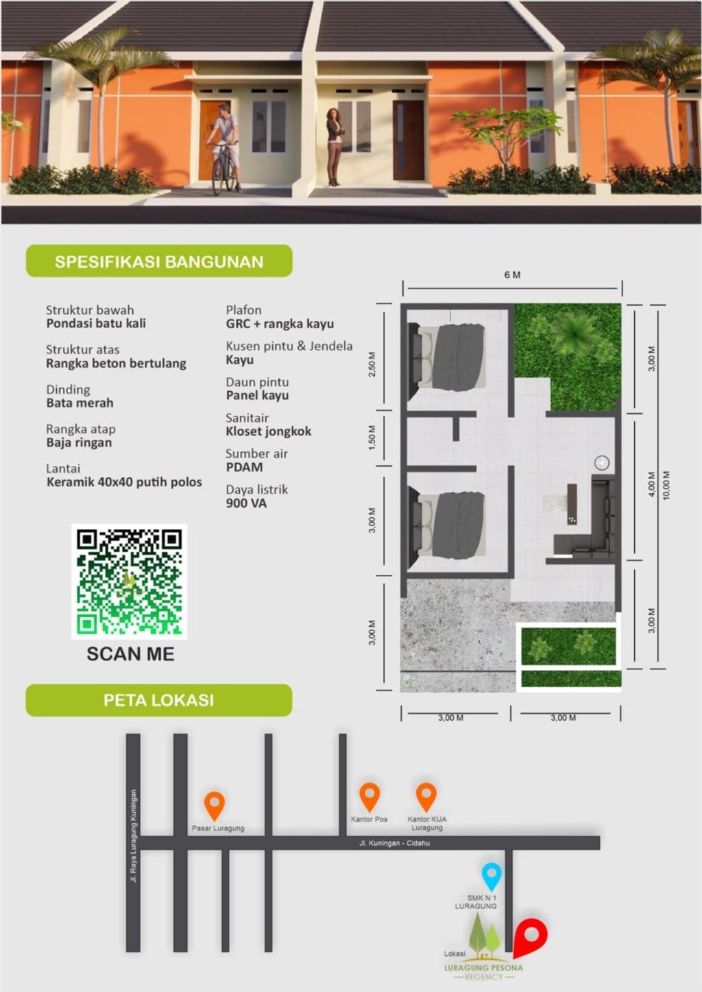 foto denah rumah tipe Rumah Tapak perumahan LURAGUNG PESONA REGENCY