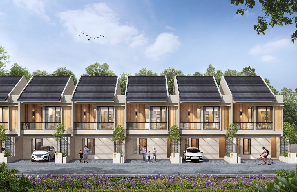 foto tampak rumah tipe CLARA perumahan GRAND SHARON RESIDENCE BARU