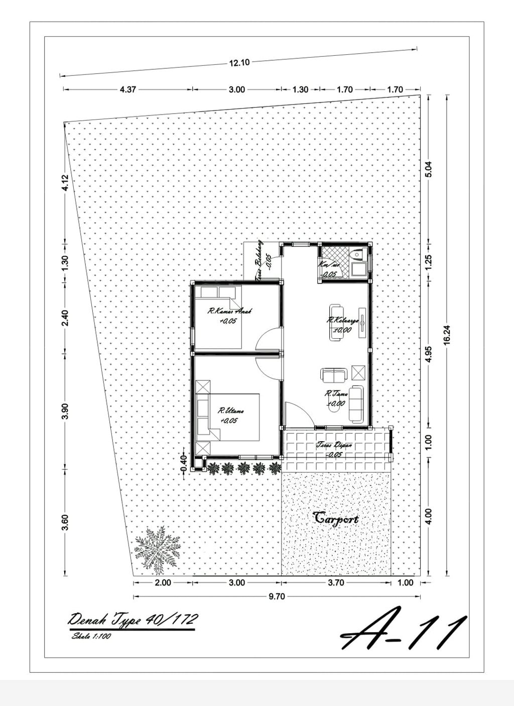 foto denah rumah tipe 36 perumahan GRAND BACHRUM PERMATA