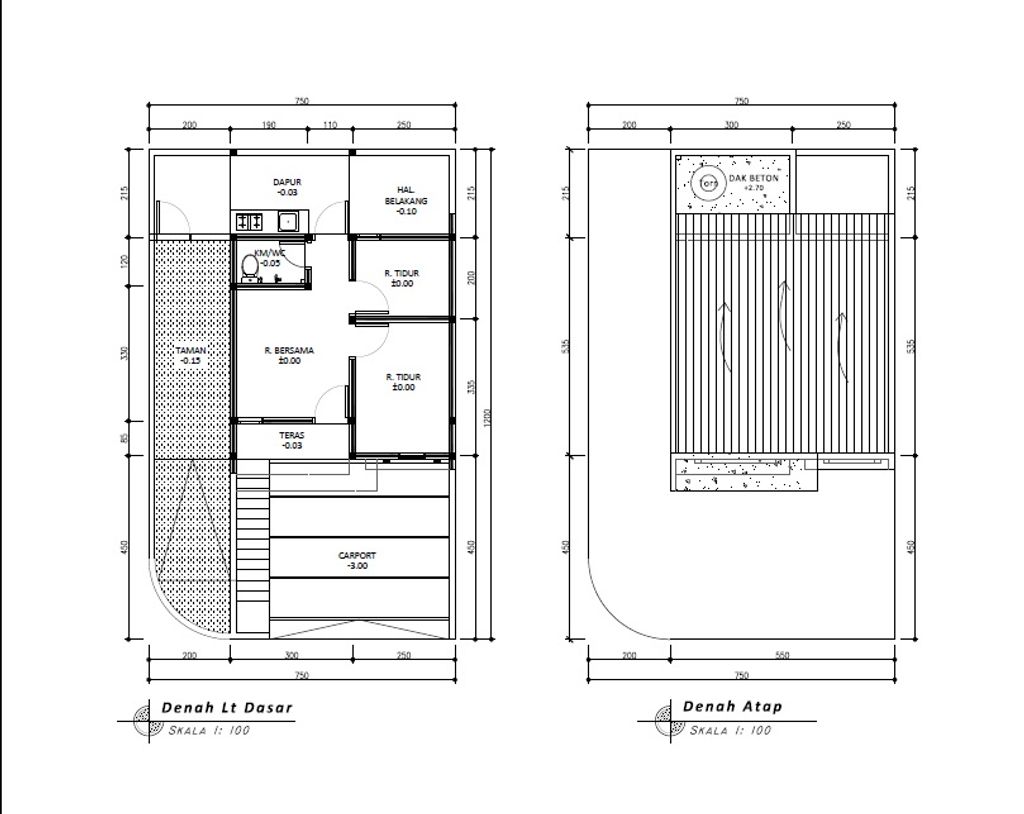 foto denah rumah tipe 30 1 Lantai Kontur 3m (408) perumahan G-Land Padalarang Valley