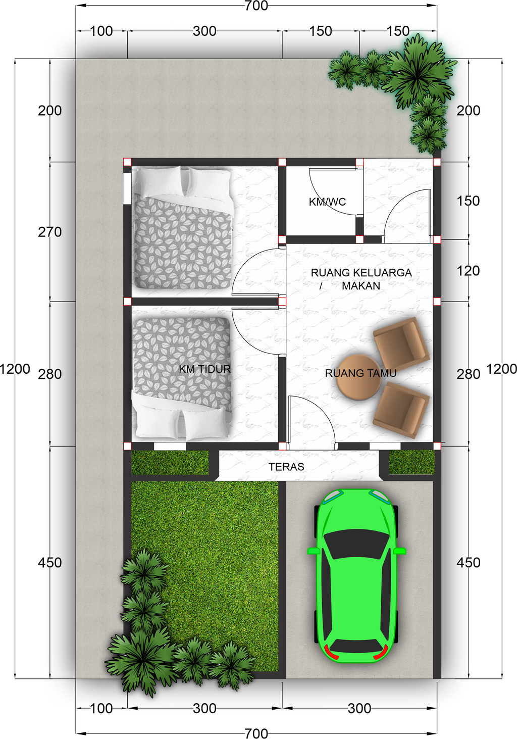 foto denah rumah tipe 34 perumahan ALIKHLAS RESIDENCE MONCONGLOE
