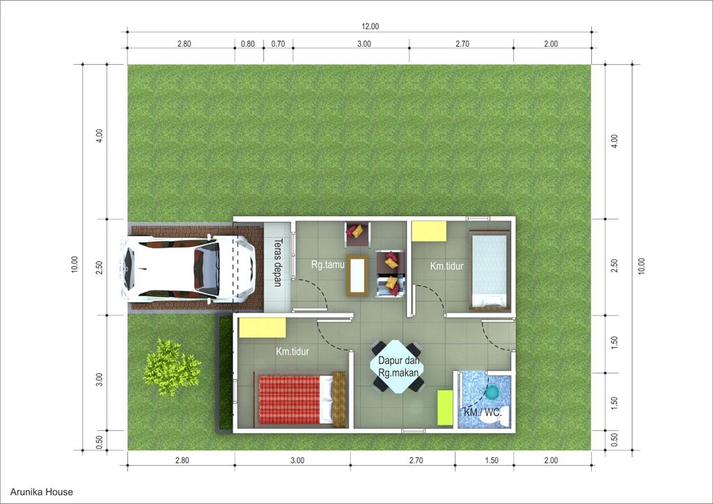 foto denah rumah tipe Amryllis perumahan ARUNIKA HOUSE