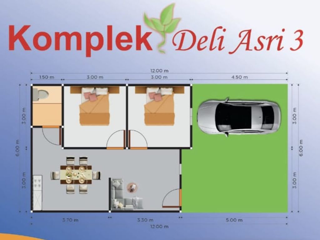 foto denah rumah tipe 36/72 perumahan DELI ASRI3