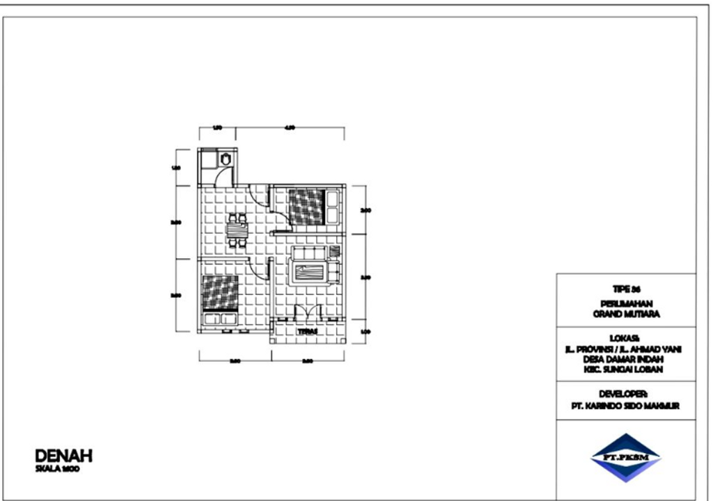 foto denah rumah tipe 36 perumahan GRAND MUTIARA 2