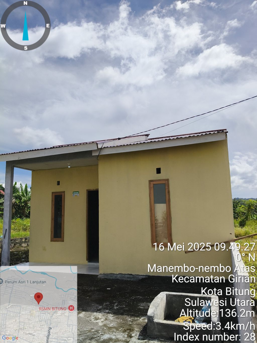 foto tampak rumah tipe 36/102 perumahan Miracle Land Manembo-nembo Atas