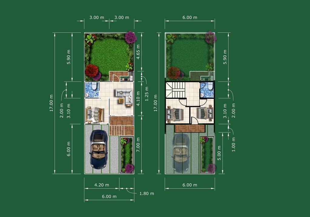 foto denah rumah tipe 60/102 perumahan KOTA BALI RESIDENCE BLOK NUSA PENIDA